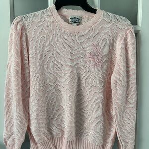 🔥$5 Second state scene Pink Textured Women's Sweater size medium 😍